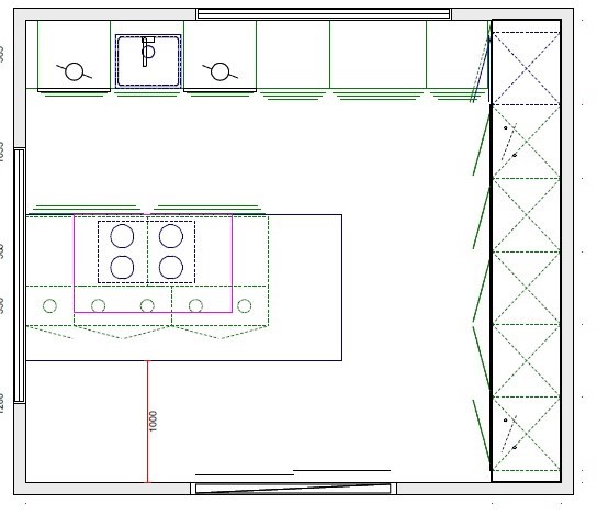 Planløsning og forslag til kledning på fasaden -nytt hus skråtomt - kjøkken_plan.jpg - thomas2143