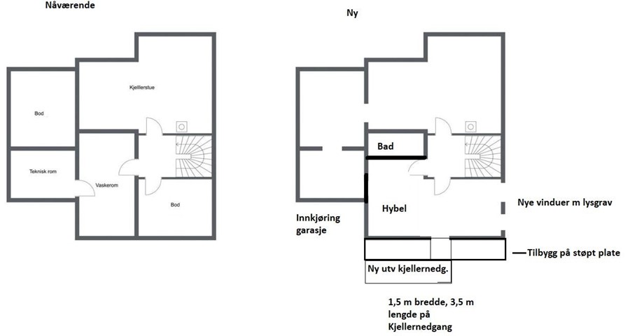 Etablering av kjellernedgang ifb med hybel - Forslag planløsning.JPG - Nidaros1