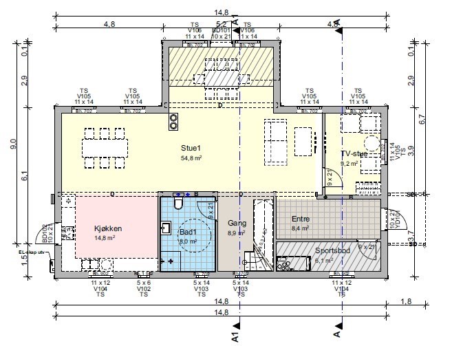 Nytt hus til familie på fem - Førsteutkast 1. etasje.jpg - Bygge_til_fem