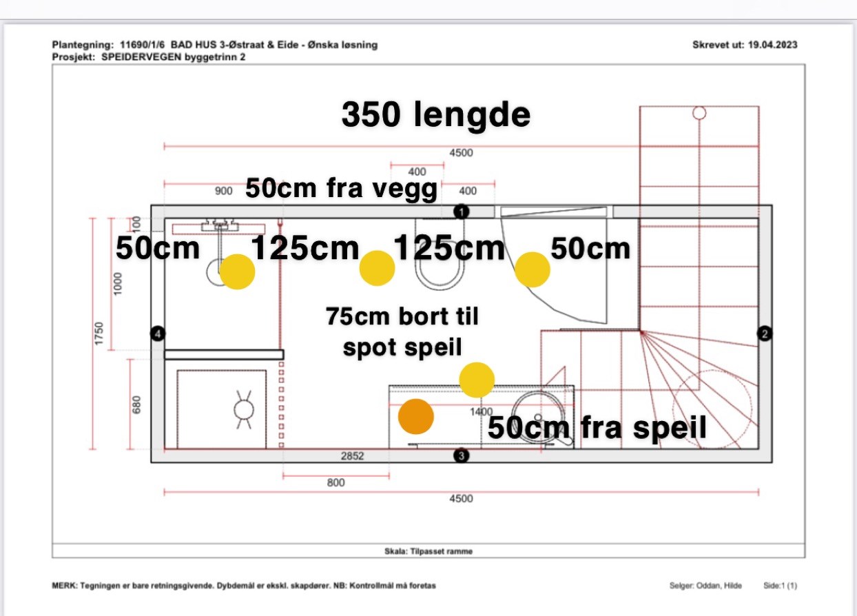 Plassering Spotter Bad - ByggeBolig