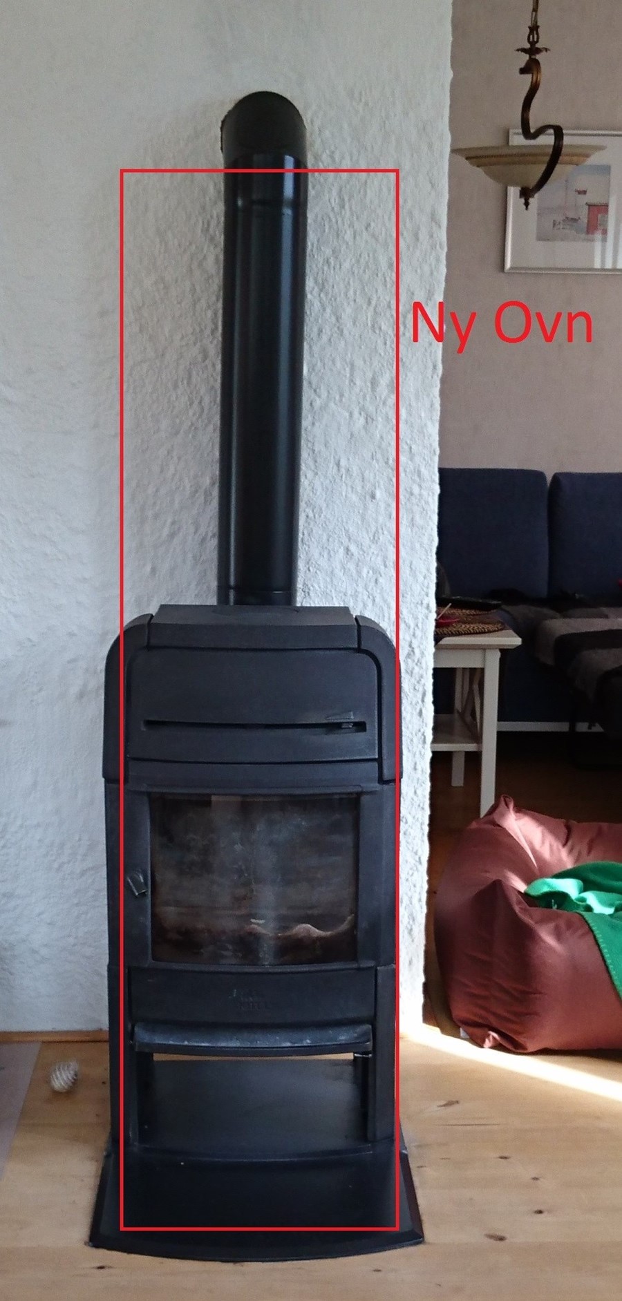 Skiferplate under ovn Skiferplate under ovn